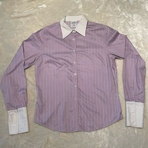 Brooks Brothers Button Down Shirt Women’s Size 10 Light Purple Oversize Cuffs